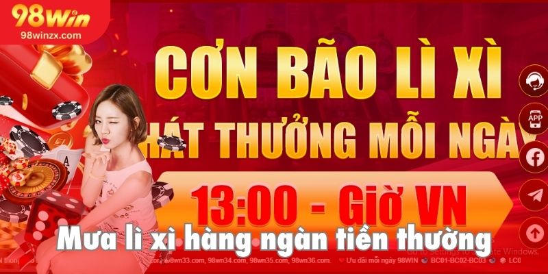 Mưa lì xì cho thành viên tại hệ thống siêu hấp dẫn